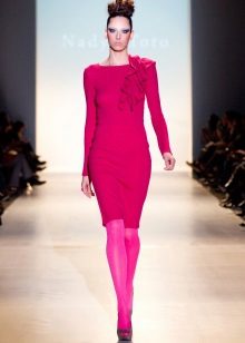 Colored panty hoses for knitted dress