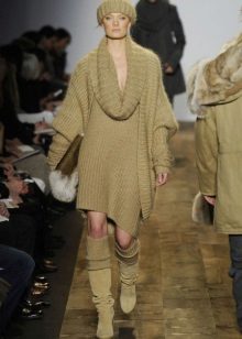 Winter knitted sweater dress