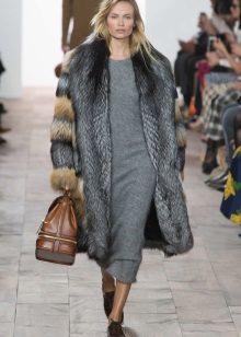 Winter knit dress gray