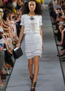 White knitted spring dress