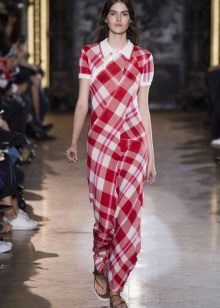 Spring checkered shirt dress