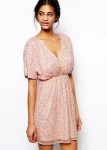 Short homemade dress with a high waist