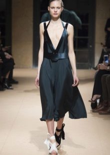 Leather dress combo midi