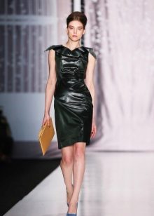 Leather dress with sleeves wings