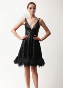 A-Line Leather Dress Short