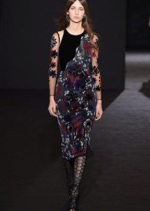 Transparent Sleeve Autumn Sheath Dress