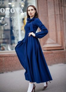 Autumn a-silhouette dress blue