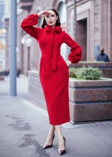 Crochet midi autumn dress