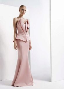 Strapless dress with a corset decor