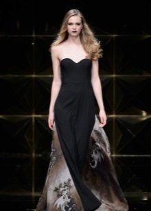 A-line Strapless Black Dress