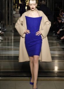 coat under a strapless dress