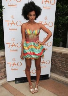 Ethnic print short bustier dress