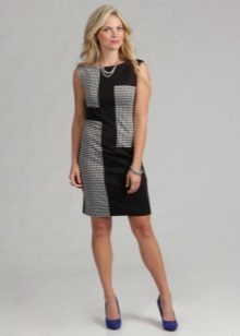 Cocktail dress crows feet with black fabric inserts