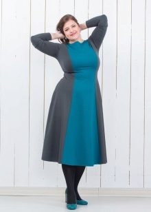 Jersey dress for full a-silhouette