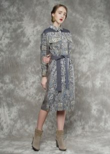 The dress from Pavloposad shawls is gray