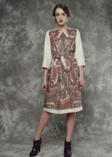 Dress from Pavloposad shawls with sleeves