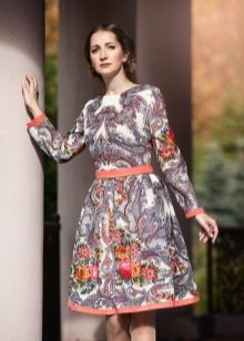 Dress from Pavloposadsky shawls a-silhouette