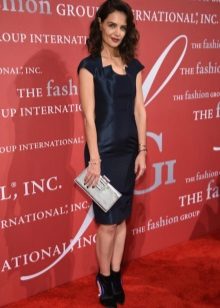 Blue satin dress for corporate