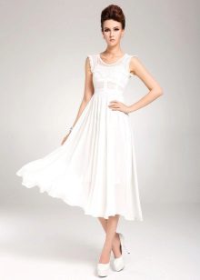 Yellow midi dress with sun skirt