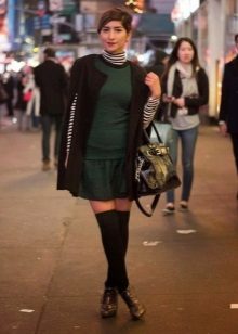 Cardigan with low waist dress