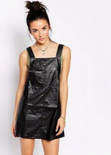 Leather short dress sundress