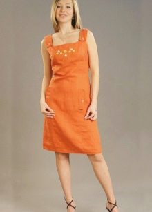 Orange dress-dress from flax
