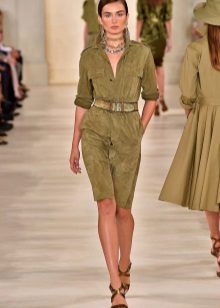 Velvet marsh dress in military style