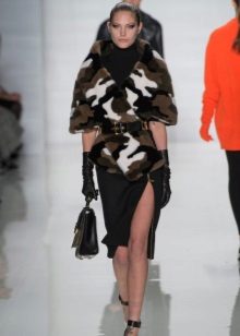 Fur coat to military style dress