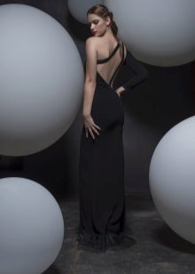 Dress with open back black straight