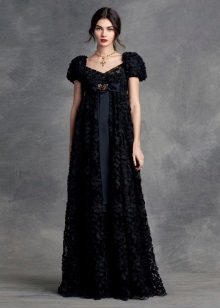 Empire style evening black dress