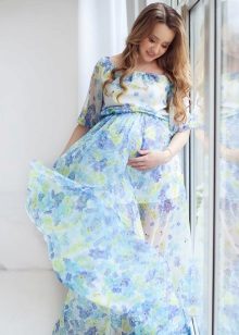 Empire style maternity dress chiffon