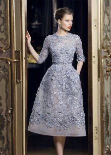 Dress in retro style lace midi