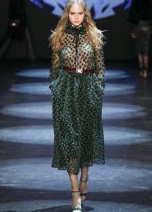 Slim midi dress green