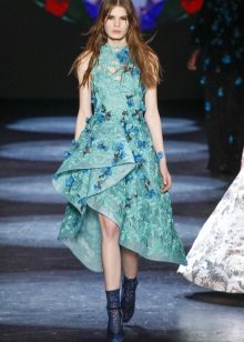 Fitted prom asymmetrical dress