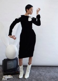 Winter dress black straight