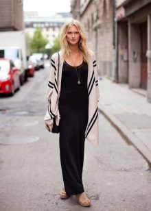 Cardigan to a black long dress