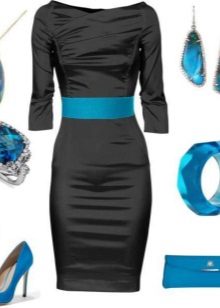 Blue jewelery for black dress