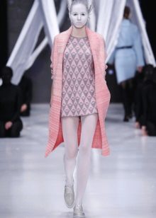 Winter look in a short dress