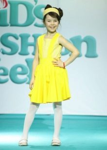 Yellow dress for girls 6-8 years