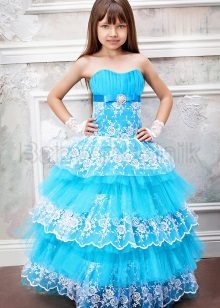 Elegant fluffy bustier dress for girls
