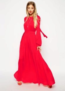 Red dress with sleeves