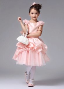 Fluffy short dress for girls pink