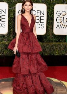 Fashionable dress 2016 Marsala colors