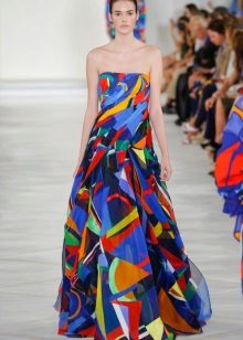 Fashionable color bando dress for spring-summer 2016