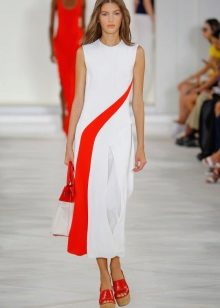Fashionable white and red dress season spring-summer 2016