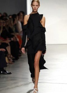 Fashionable dress of spring-summer 2016 season with frill