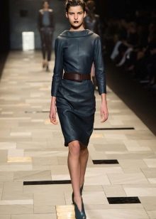 Fashionable leather dress fall-winter 2016