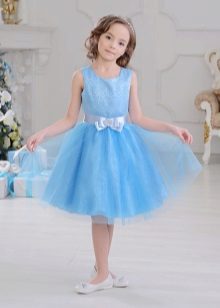 Elegant fluffy blue dress for girls