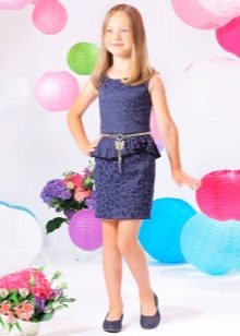 Elegant evening dress for the girl with basky