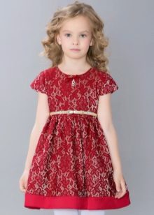 Elegant dress for the girl red lacy